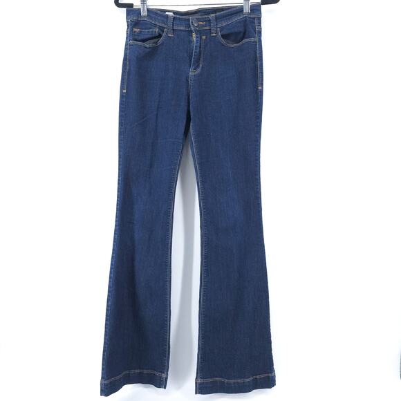 SP Black Label 70s Western Groovy High Rise Cotton Blend Dk.Wash Flared Jean 30 - Picture 2 of 14